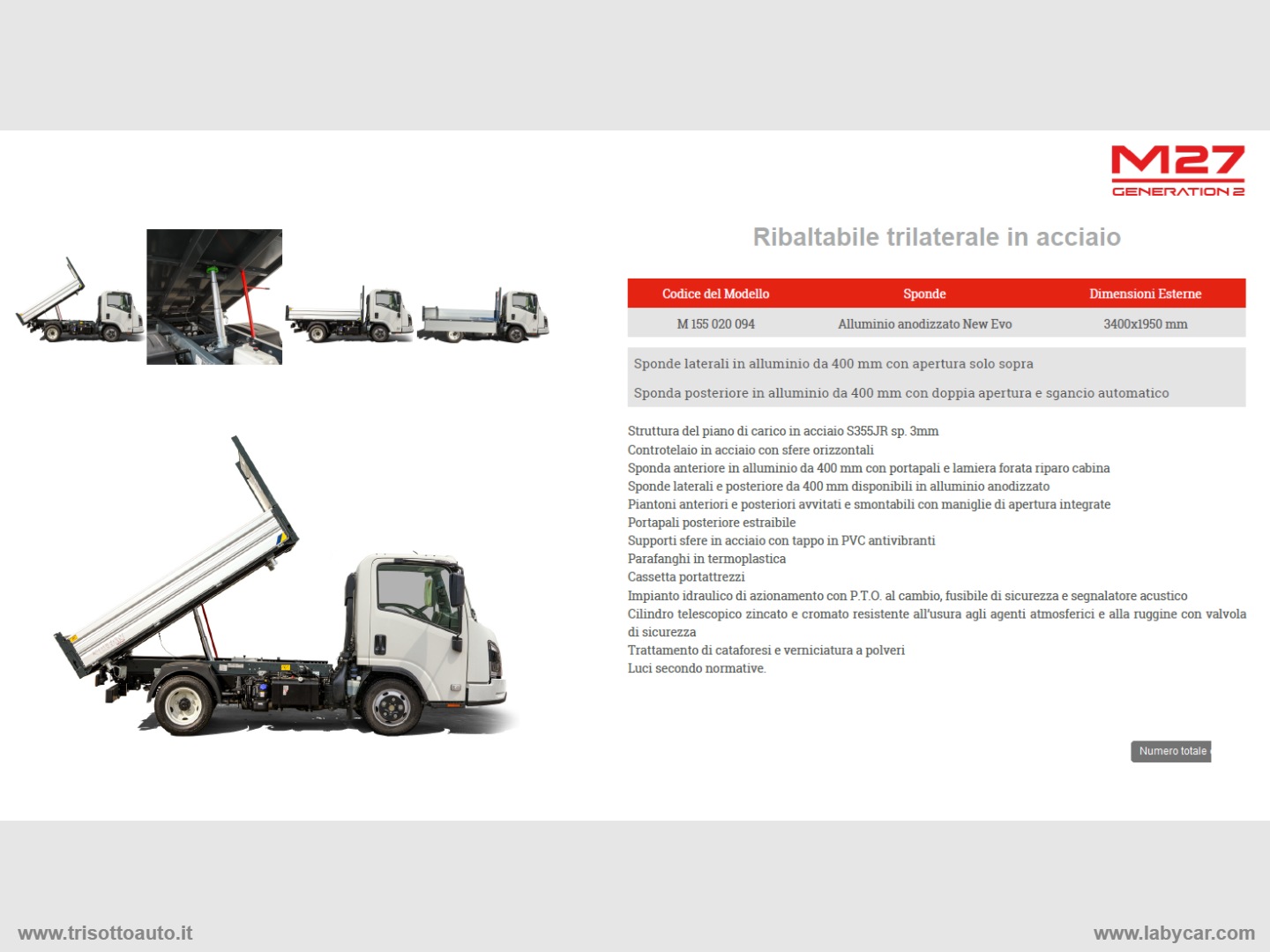 M27 F 3.0 TDI 150CV RIBALTABILE TRILATERALE GEN2 2750 M/T - immagine 2