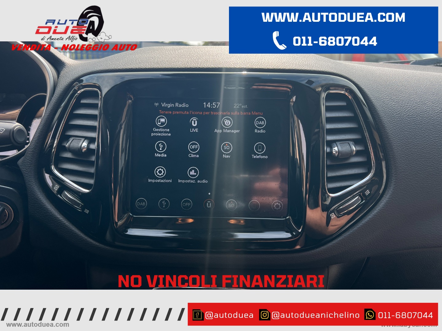 Compass 2.0 Mjt II aut. 4WD Night Eagle NO VINCOLI FINANZIARI - immagine 12