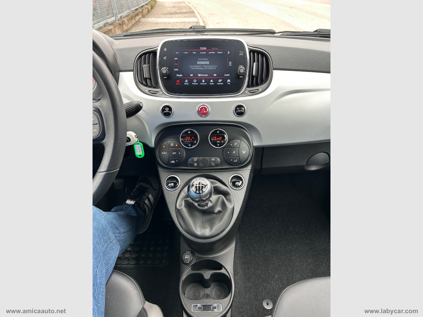 500 1.0 Hybrid Hey Google VERNICE BICOLORE - TETTO NERO - immagine 20