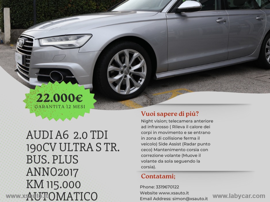 A6 2.0 TDI 190CV ultra S tr. Bus. Plus                                                        