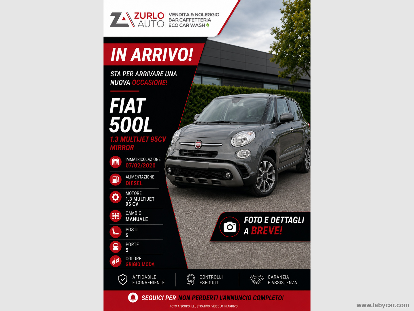 FIAT 500L 1.3 MJT 95 CV Mirror                                                        