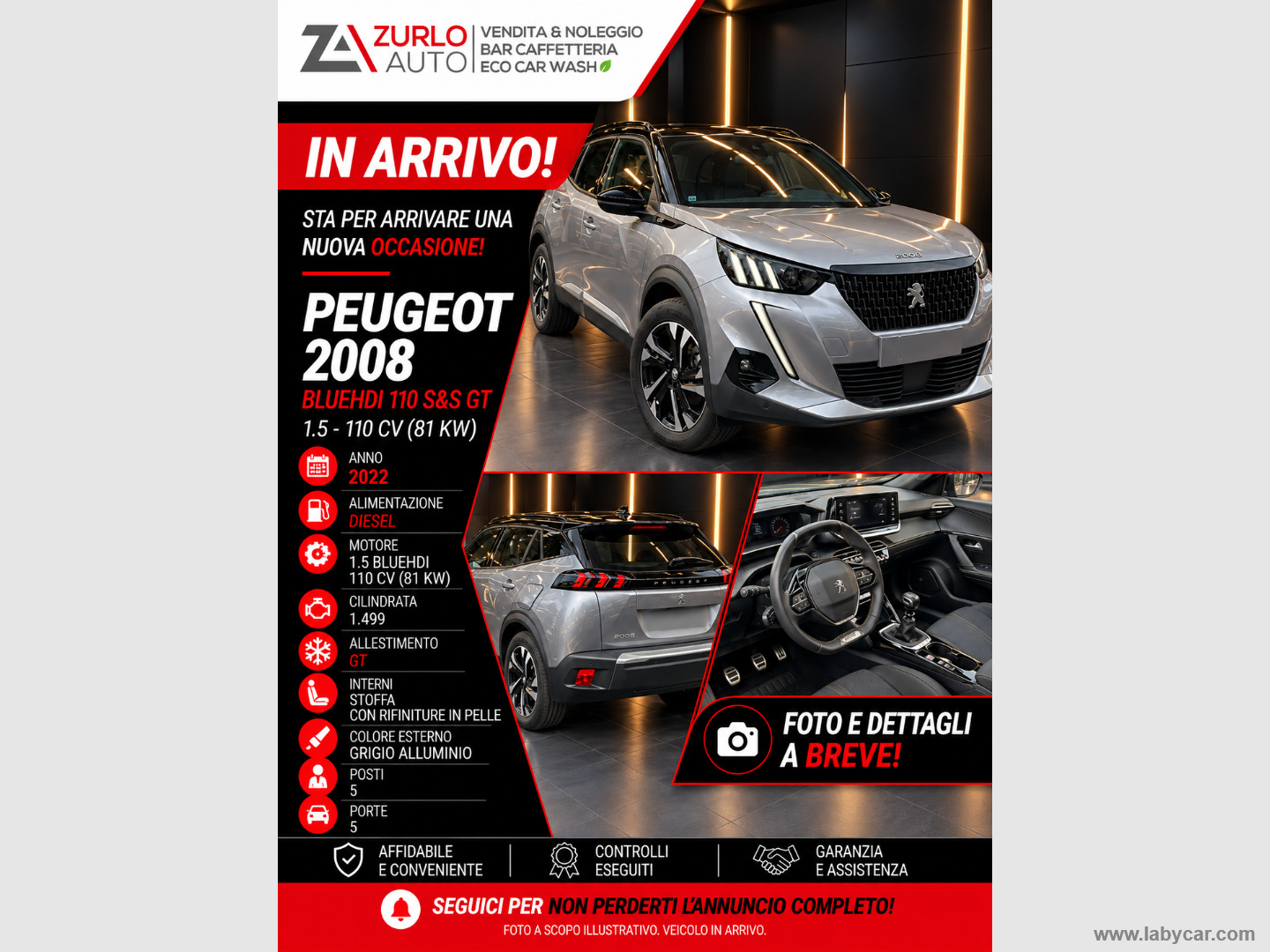 PEUGEOT 2008 BlueHDi 110 S&S GT                                                        
