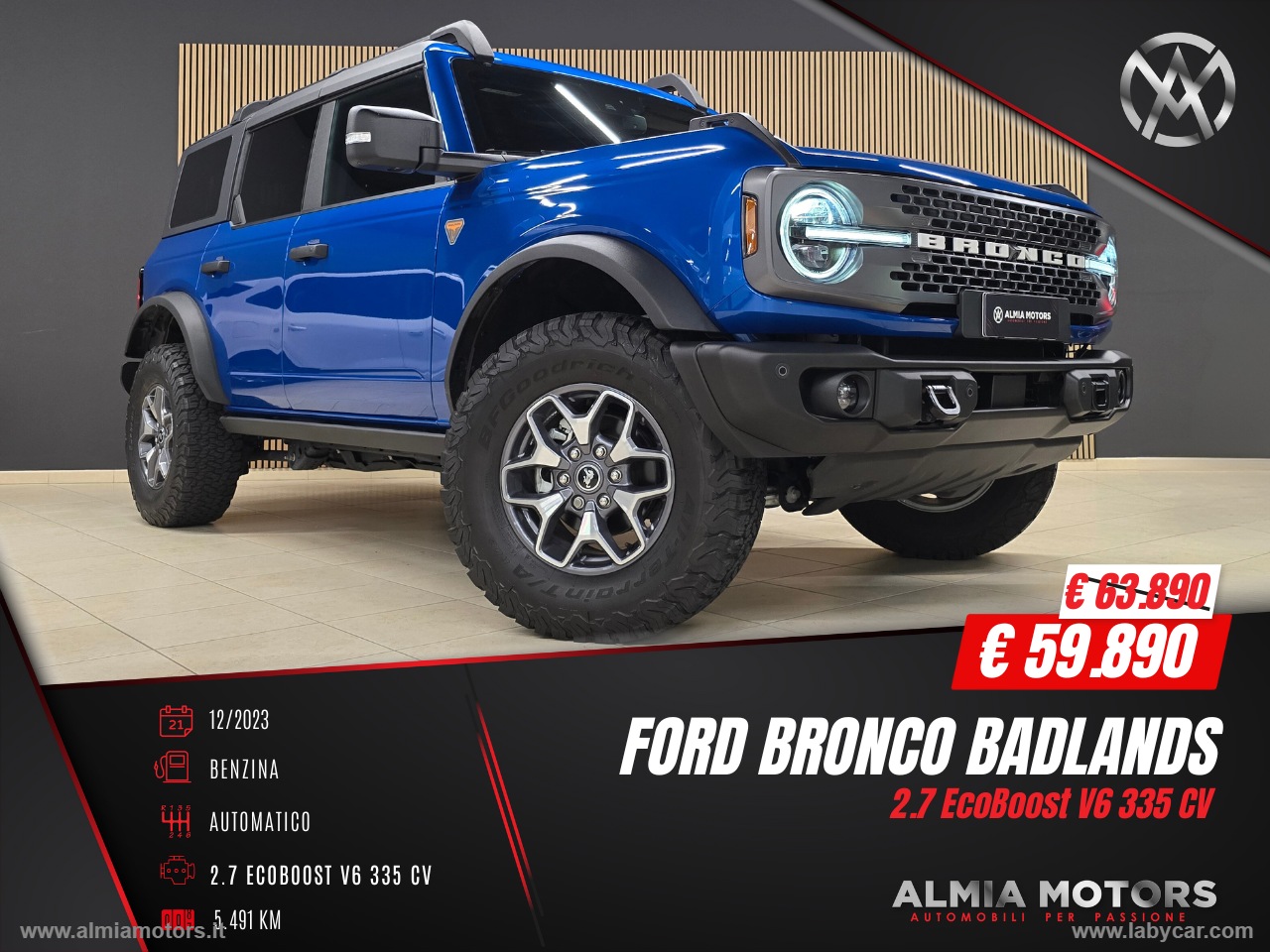 Bronco 2.7 EcoBoost V6 335CV Badlands                                                        